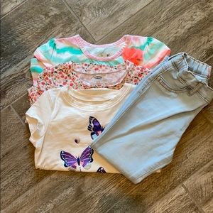 Bundle Girls 5t shirts and jeggings